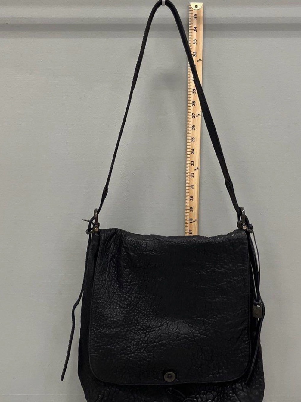 John Varvatos Black Messenger Bag